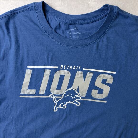 Detroit Lions The Nike Tee Mens XXL Blue Short Sleeve Cotton - Picture 2 of 7